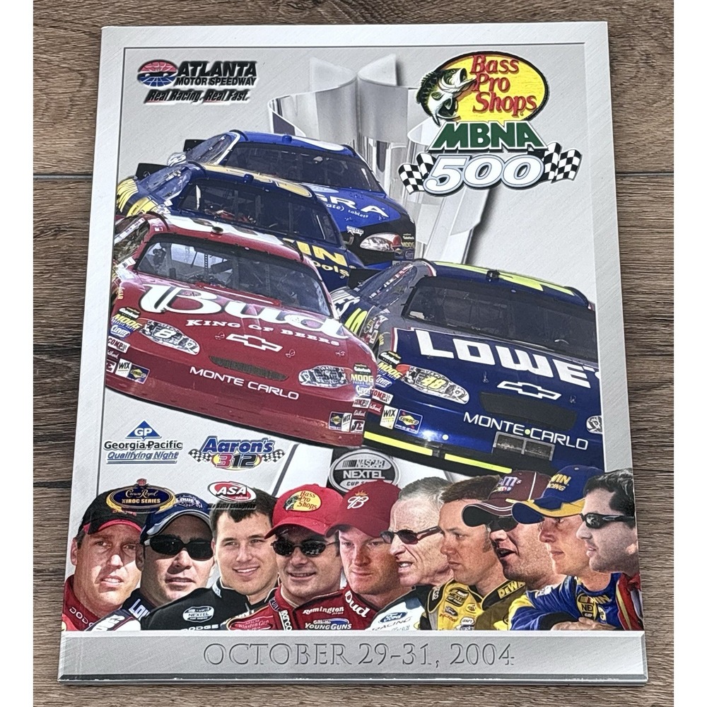 2004 Bass Pro Shops MBNA 500 Atlanta Race Program Holder Inserts Complete NASCAR